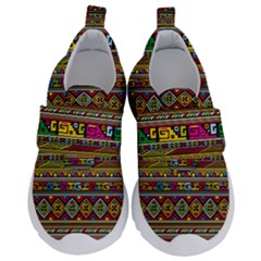 Traditional Africa Border Wallpaper Pattern Colored Kids  Velcro No Lace Shoes by EDDArt