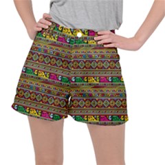 Traditional Africa Border Wallpaper Pattern Colored Ripstop Shorts by EDDArt