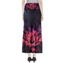 Floral Pink Fractal Painting Full Length Maxi Skirt View2