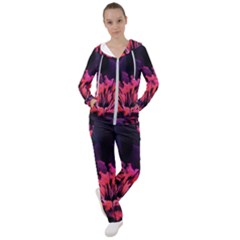 Floral Pink Fractal Painting Women s Tracksuit by Pakrebo