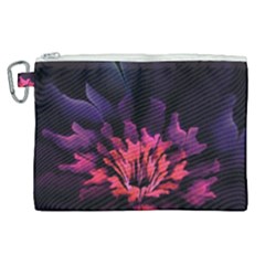 Floral Pink Fractal Painting Canvas Cosmetic Bag (xl) by Pakrebo