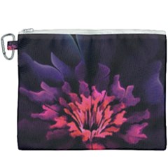 Floral Pink Fractal Painting Canvas Cosmetic Bag (xxxl) by Pakrebo