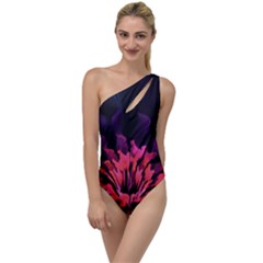 Floral Pink Fractal Painting To One Side Swimsuit by Pakrebo