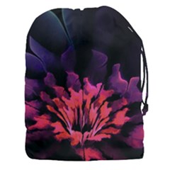 Floral Pink Fractal Painting Drawstring Pouch (xxxl)