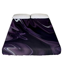 Purple Marble Digital Abstract Fitted Sheet (california King Size) by Pakrebo