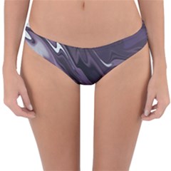 Purple Marble Digital Abstract Reversible Hipster Bikini Bottoms by Pakrebo