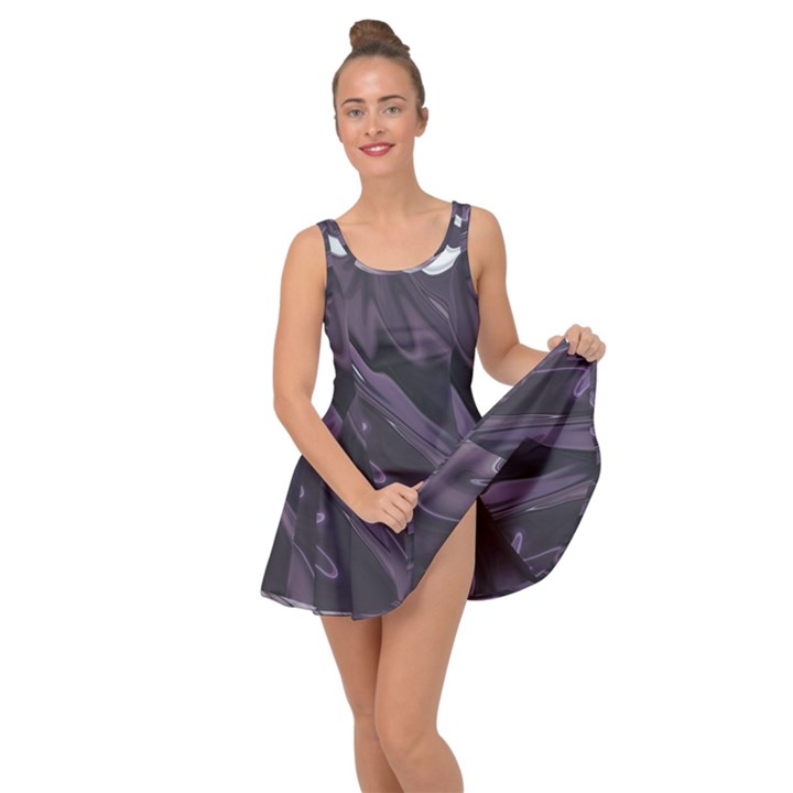 Purple Marble Digital Abstract Inside Out Casual Dress