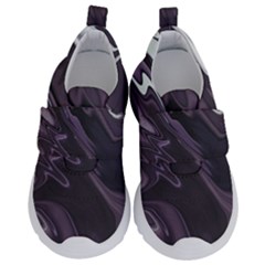 Purple Marble Digital Abstract Kids  Velcro No Lace Shoes by Pakrebo