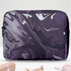 Purple Marble Digital Abstract Make Up Pouch (large) by Pakrebo