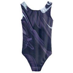 Purple Marble Digital Abstract Kids  Cut-out Back One Piece Swimsuit by Pakrebo