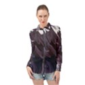 Purple Marble Digital Abstract Long Sleeve Chiffon Shirt View1