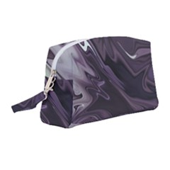 Purple Marble Digital Abstract Wristlet Pouch Bag (medium)