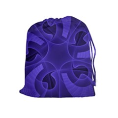 Fractal Blue Star Abstract Drawstring Pouch (xl) by Pakrebo