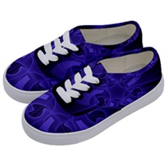 Fractal Blue Star Abstract Kids  Classic Low Top Sneakers by Pakrebo