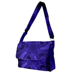 Fractal Blue Star Abstract Full Print Messenger Bag by Pakrebo