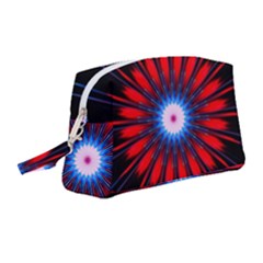 Red White Blue Burst Fractal Wristlet Pouch Bag (medium)