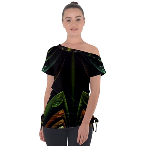 Fractal Texture Pattern Flame Tie-up Tee by Pakrebo