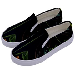 Fractal Texture Pattern Flame Kids  Canvas Slip Ons