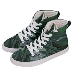 Green Marble Digital Abstract Men s Hi-top Skate Sneakers by Pakrebo