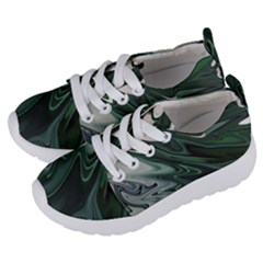 Green Marble Digital Abstract Kids  Lightweight Sports Shoes by Pakrebo