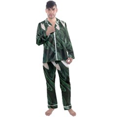 Green Marble Digital Abstract Men s Satin Pajamas Long Pants Set by Pakrebo