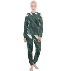 Green Marble Digital Abstract Women s Lounge Set