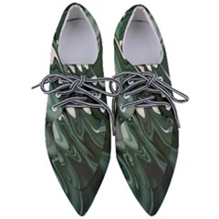 Green Marble Digital Abstract Pointed Oxford Shoes