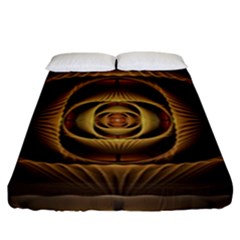 Fractal Copper Amber Abstract Fitted Sheet (king Size) by Pakrebo