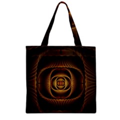 Fractal Copper Amber Abstract Zipper Grocery Tote Bag by Pakrebo