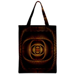 Fractal Copper Amber Abstract Zipper Classic Tote Bag by Pakrebo