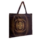 Fractal Copper Amber Abstract Zipper Large Tote Bag View2