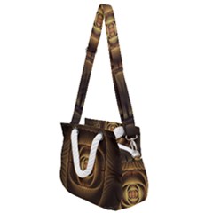 Fractal Copper Amber Abstract Rope Handles Shoulder Strap Bag