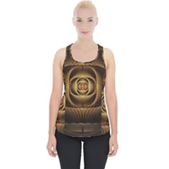 Fractal Copper Amber Abstract Piece Up Tank Top by Pakrebo