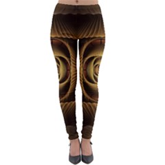 Fractal Copper Amber Abstract Lightweight Velour Leggings by Pakrebo