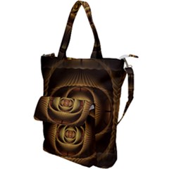 Fractal Copper Amber Abstract Shoulder Tote Bag by Pakrebo