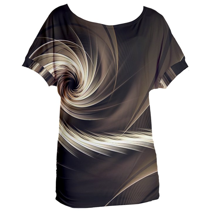 Fractal Background Pattern Curve Women s Oversized Tee