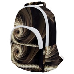 Fractal Background Pattern Curve Rounded Multi Pocket Backpack