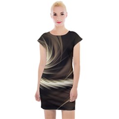 Fractal Background Pattern Curve Cap Sleeve Bodycon Dress by Pakrebo