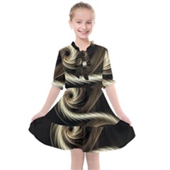 Fractal Background Pattern Curve Kids  All Frills Chiffon Dress