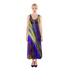 Soft Swirls Fractal Design Sleeveless Maxi Dress