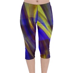 Soft Swirls Fractal Design Velvet Capri Leggings 