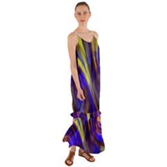 Soft Swirls Fractal Design Cami Maxi Ruffle Chiffon Dress