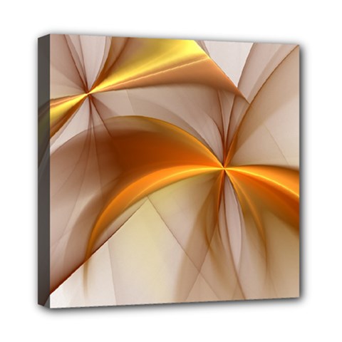 Abstract Gold White Background Mini Canvas 8  X 8  (stretched) by Pakrebo