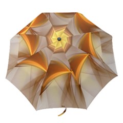 Abstract Gold White Background Folding Umbrellas by Pakrebo