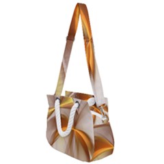 Abstract Gold White Background Rope Handles Shoulder Strap Bag