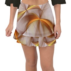 Abstract Gold White Background Fishtail Mini Chiffon Skirt by Pakrebo