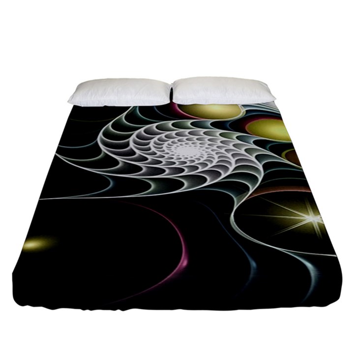 Fractal Bulbs Fantasy Curve Fitted Sheet (King Size)