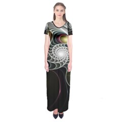 Fractal Bulbs Fantasy Curve Short Sleeve Maxi Dress by Pakrebo