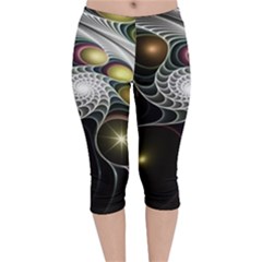 Fractal Bulbs Fantasy Curve Velvet Capri Leggings 