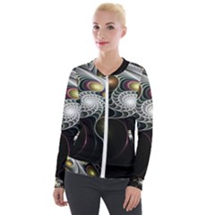 Fractal Bulbs Fantasy Curve Velour Zip Up Jacket